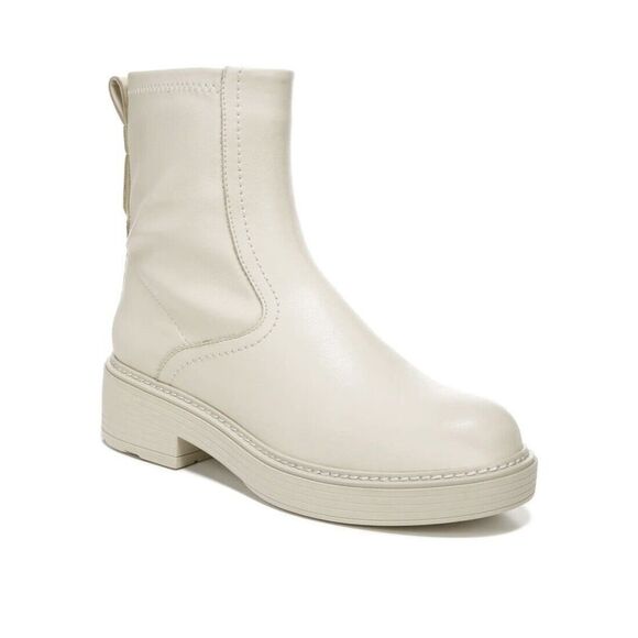 FRANCO SARTO Womens Ivory Goring Karbon Round Toe Block Heel Boots Shoes 9 M